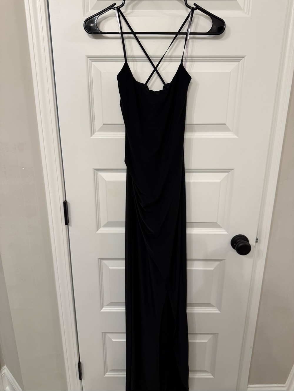 Windsor Black Strappy Maxi Dress with Crisscross Back